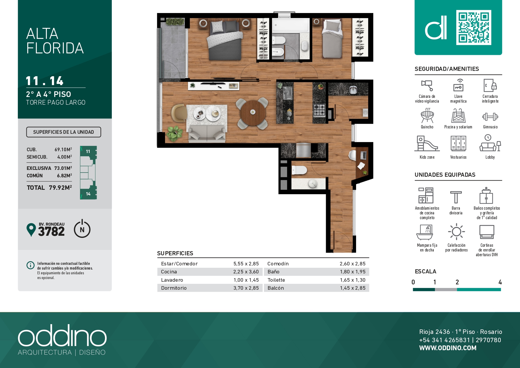 Torre Pago Largo 1 dormitorio + comodin